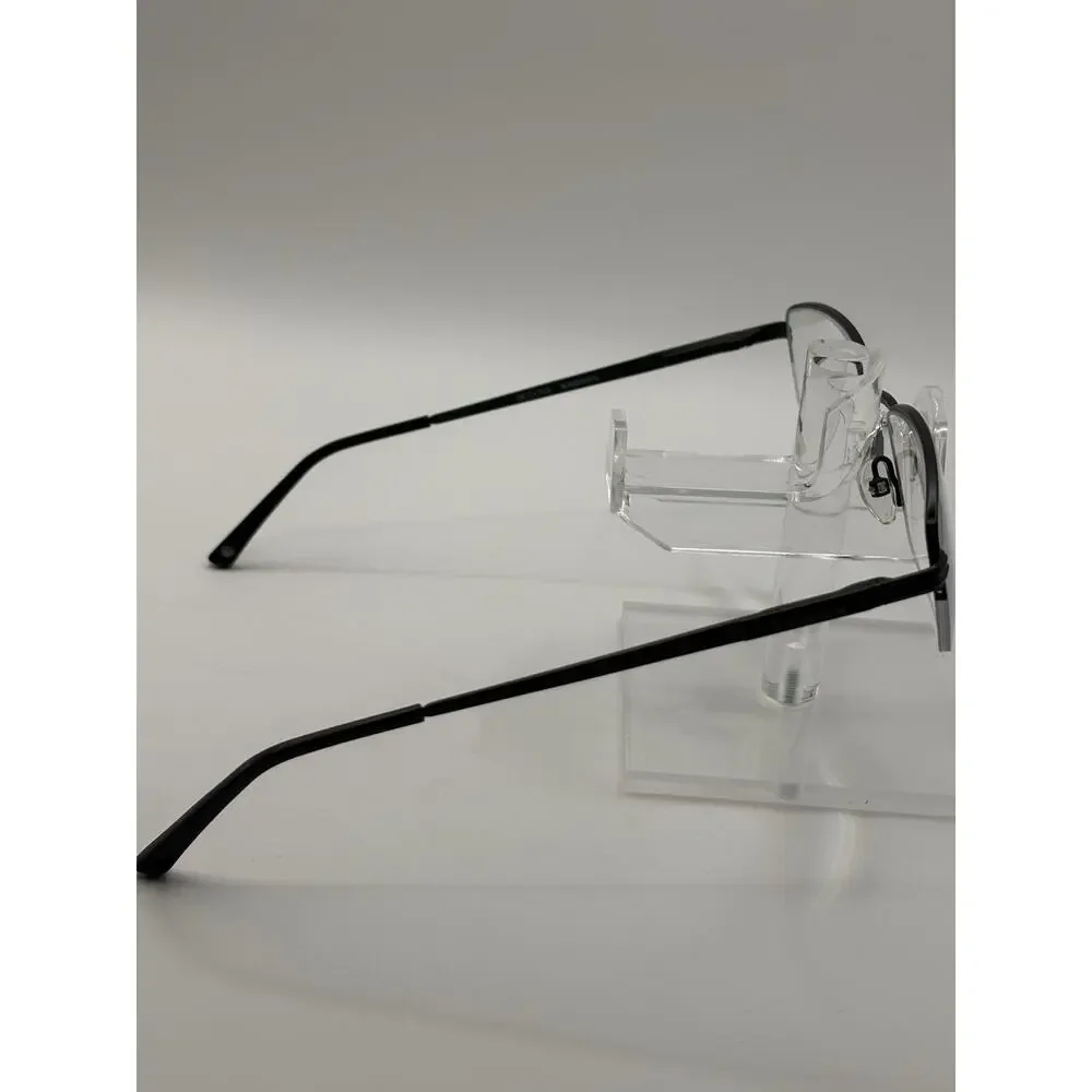 Bulova Kingman Semi Rimless Eyeglasses Black Metal Frame 54-20